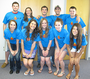IVSP students in blue t-shirts